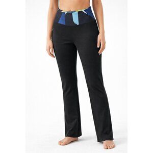 FILA Sport Womens M Black Yoga Pants Straight Leg High Rise Zip Pocket